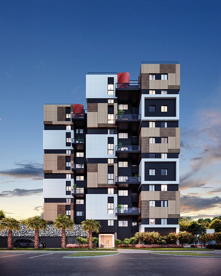 fachada-noturna-haus-apartamentos-park-sul-brasilia-novka-empreendimentos